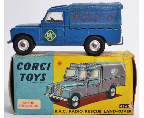 CORGI; Original vintage Corgi Toys 416S RAC Radio Rescue Land Rover diecast model car within the original box. 