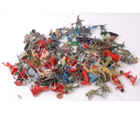 TOY SOLDIERS; A small and varied collection of vintage toy soldiers to include plastic, some Britains Swoppets, Crescent, lea