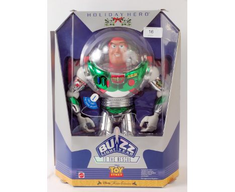 BUZZ LIGHTYEAR; Original limited edition Mattel made Toy Story ' Buzz Lightyear Holiday Hero ' action figure doll. Mattel 198
