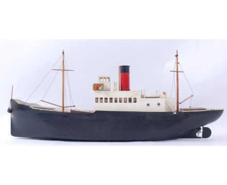 MAMOD STEAM BOAT; An original mid century model boat, fitted with a Mamod ME1 live steam boat engine. Highly detailed, the bo