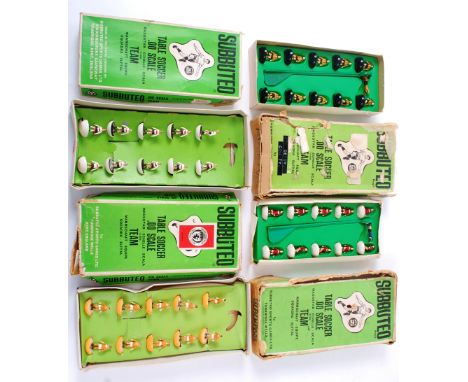 SUBBUTEO; A collection of 4x vintage boxed Subbuteo table soccer teams; Blackpool, Middlesburgh, River Plate & 30. 



NOTE: 