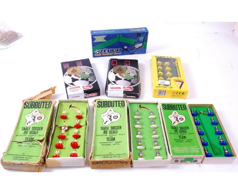 SUBBUTEO; A mixed lot of Subbuteo and related boxed teams and accessories to include Anderlech vintage Subbuteo set, a 'Socce