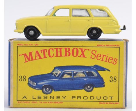 MATCHBOX LESNEY; An original vintage diecast model Matchbox  Lesney No.38 Vauxhall Victor.  Black plastic wheels. Within the 