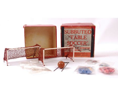 SUBBUTEO; A very early c1950's ' P A Adolf ' Subbuteo Table Soccer boxed set. Housed within the original box, the set does ap