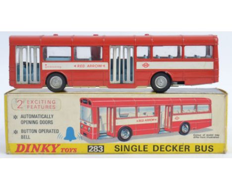 DINKY; An original vintage Dinky Toys 283 Single Decker Bus, within the original box. Opening doors, with working ' bell soun