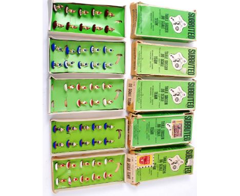 SUBBUTEO; A collection of 5x vintage boxed Subbuteo table soccer teams, comprising of; Midlothian, Sheffield, 16, Eindhoven &