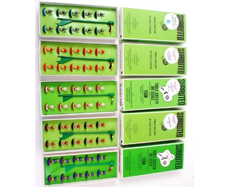 SUBBUTEO; A collection of 5x reproduction / reissue ' Subbuteo Historic Kits ' - comprising of; York City, Bishop Auckland, G