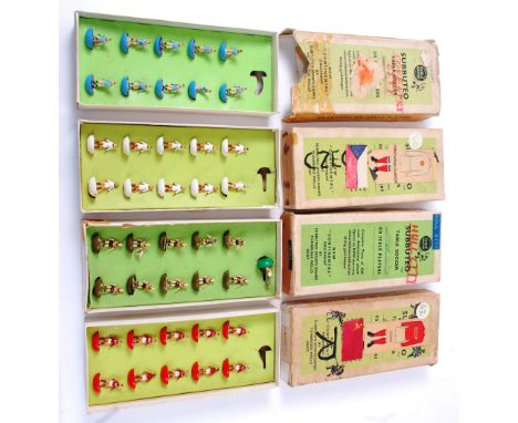 SUBBUTEO; A collection of 4x vintage early boxed Subbuteo table soccer teams comprising of: Liverpool, Hull, Czechoslovakia, 