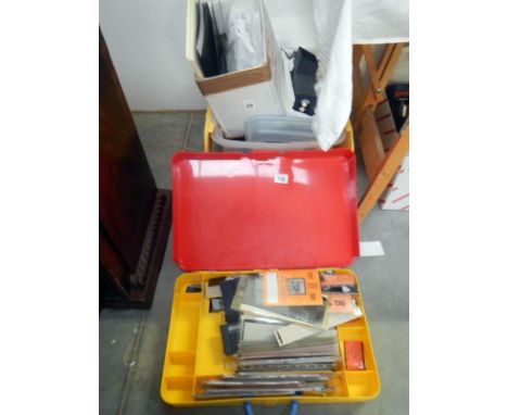 Stamps - A quantity of philatelist tools including watermark detectors, plastic pouches etc