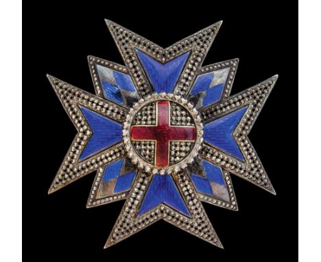 *Germany, Bavaria, Order of St George, breast star by Eduard Quellhorst, Munich, circa 1880, in silver, silver-gilt and blue 