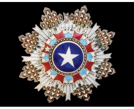 *China, Order of the Brilliant Star, First Class, Third Grade breast star, in silver-gilt and enamels, reverse numbered 481, 