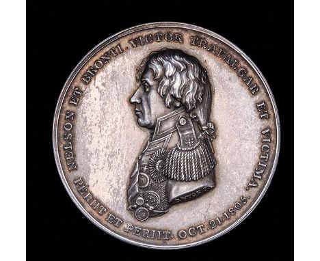 *Dr. Turton’s medal for the Battle of Trafalgar, 1805, in silver, by Thomas Wyon Snr., uniformed bust of Nelson left, rev., t