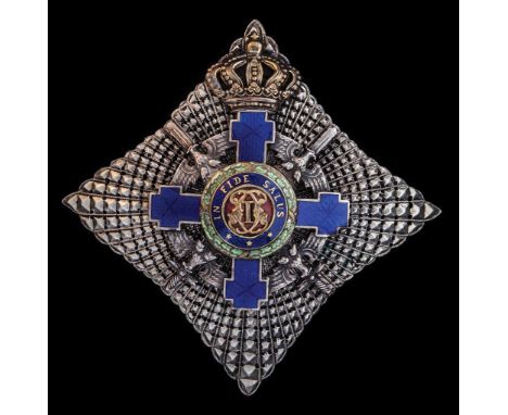 *Romania, Order of the Star, Military Division, type 2, First Class breast star, retaining pin hallmarked, in silver, gilt an