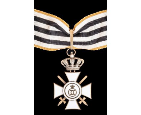 *Romania, Bene Merenti Order of the Royal House with Swords (1937-40), First Class neck badge, in gilt and enamels, with silv