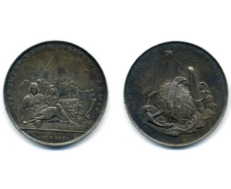 Battle of the Nile and Ferdinand IV’s triumphal entry into Rome on 29th November 1798, silver medal by T. Wyon Snr., types as