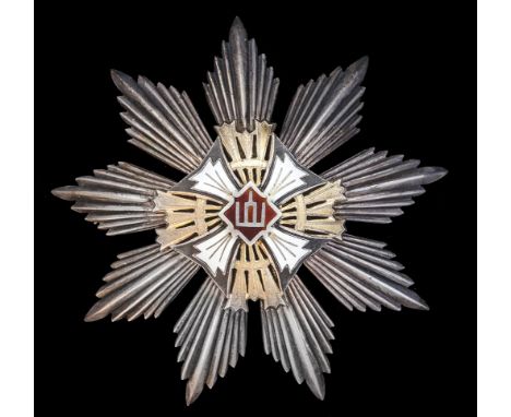 *Lithuania, Order of Grand Duke Gediminas, type 1 (1927-30), without enamel on reverse, Second Class set of insignia, compris