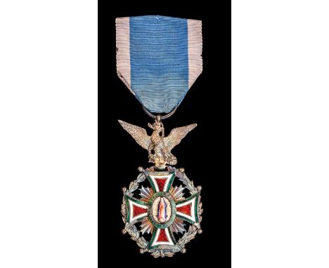 *Mexico, Order of Our Lady of Guadalupe, Civil Division, Knight’s breast badge, in silver-gilt and enamels, width 33mm, good 