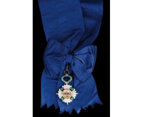 *Order of the Yugoslav Crown, First Class set of insignia, by Huguenin Frères, Le Locle, comprising sash badge, width 55mm an