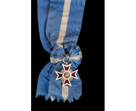 *Romania, Order of the Crown, Civil Division, type 2, Grand Cross sash badge, by Resch, Bucharest, in silver-gilt and enamels