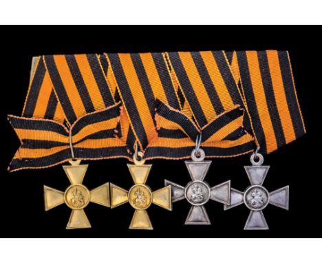 *Russia, Insignia of Distinction of the Military Order of St George, a full Great War Chevalier’s set of four awards, compris