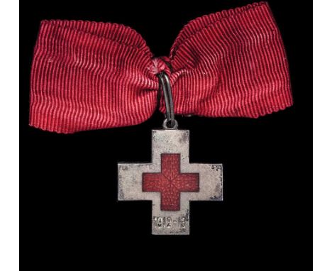 *Greece, Hellenic Red Cross Decoration for the First Balkan War 1912-13, type 2, in silver, with red enamelled centre, very f