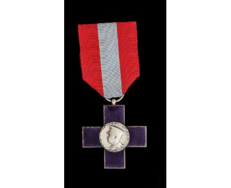 *Romania, Order of Cultural Merit, Carol II issue, Knight Second Class breast badge, in silvered metal and purple enamel, wid