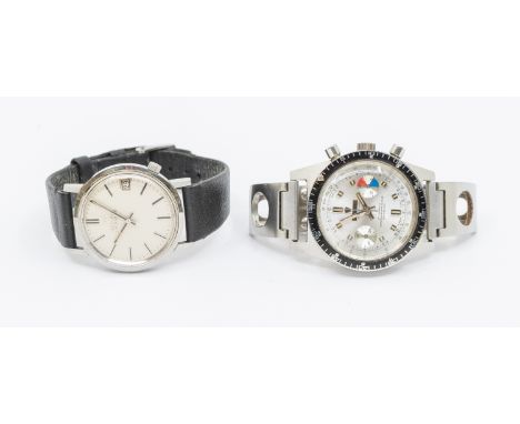 A gentleman's steel cased vintage Bulova Accutron wristwatch, circa late 60's -70's, comprising a round signed silvered dial 
