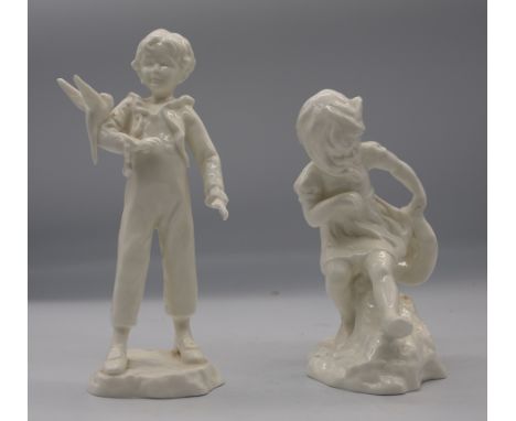 A collection of Royal Worcester porcelain blank children figures.(6)