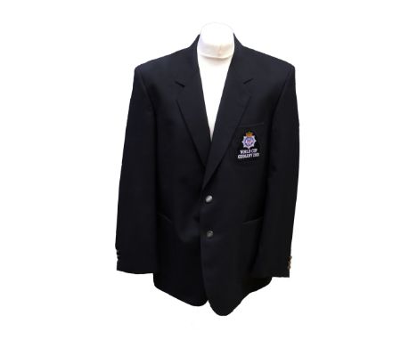 A British Transport Police World Cup Germany 2006 suit jacket with patch, and associated tie, set-up pass and lanyard for the