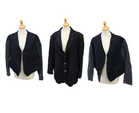  Railway wool tunic with cotton sleeves, waistcoat design with heavy duty cotton sleeves x 2, 1930s, worn by a plate layer to