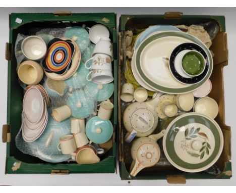 A collection of miscellaneous kitchen ware by Susie Cooper to include Tureen , mini covered soup tureens , tea pot, Coffee po