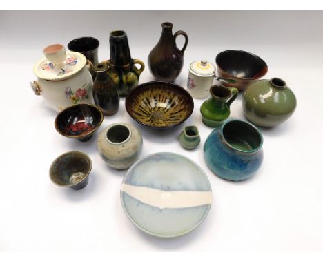 A mixed collection of Studio pottery, late 20th Century including Poole items,