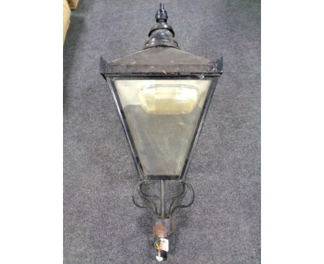 A Victorian style metal and perspex lantern (wired)