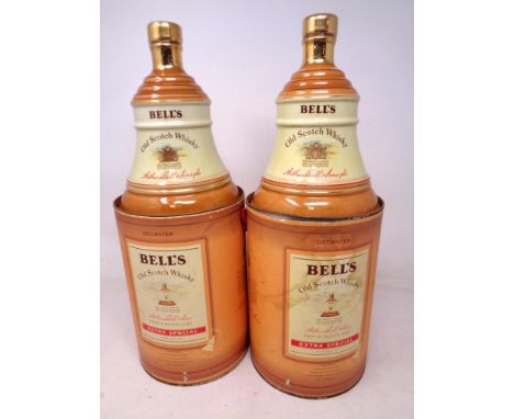 Two Bells Old Scotch Whisky decanters, each sealed in boxes. (2)