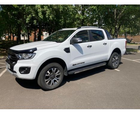 A Ford Ranger Wildtrak Ecoblue 4 x 4 pick-up motorcar, registration MF70 SJU, first registered 01. 09. 2020, colour white, 19