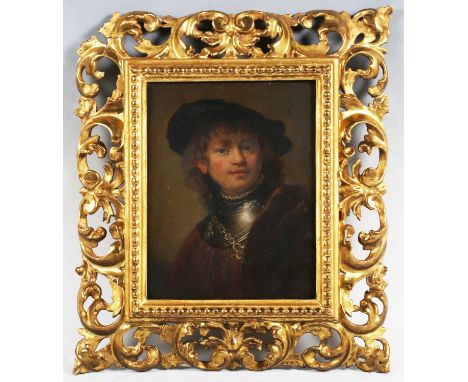 Florentine School, after Rembrandt – Self Portrait as a Young Man, 19th century oil on board, inscribed verso ‘Paoletti, 15 v