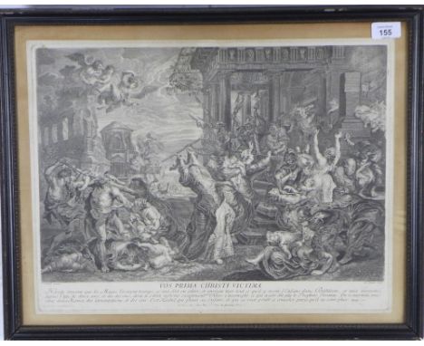 After Peter Paul Rubens, 'Vos Prima Christi Victima' (Massacre of the Innocents), French print, framed under glass, plate siz
