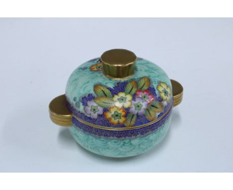 Crown Devon Art Deco circular jar and cover, 18cm