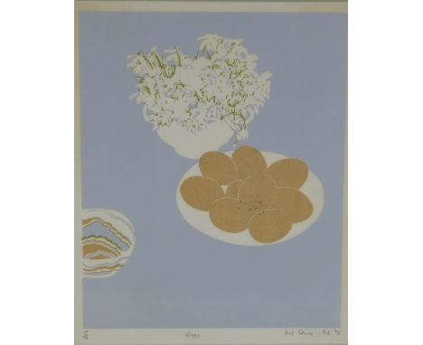 BEL COWIE, (Scottish 1943-1983), 'EGGS', Ltd Ed screenprint, 5/16, signed and framed under glass, 38 x 47cm