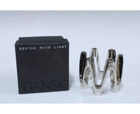 Dansk Design candlestick designed by Jens H. Quistgaard, height 7.5cm, with original box