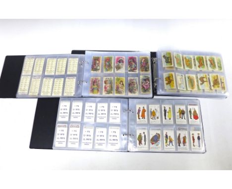Three albums containing cigarette card sets from Players, Lambert and Butler, Frys, Mitchell, Wills, Smiths etc (3)Album 1:Ar