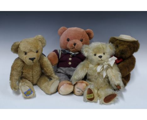 Merrythought Diamond Jubilee teddy bear, 42cm, together with another Merrythought bear, an American themed bear, and a deBije