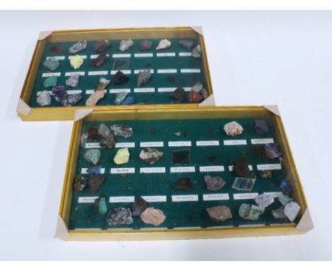 Two trays comprising a rock and mineral collection, 36 x 23cm (2)