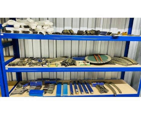 A large quantity of Dublo 3-Rail track including mix of points, crossovers, crossings, turntable, straights and curves. (450+
