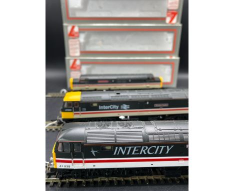 Three Lima Boxed Diesel/Electric Locomotives Tested Runners(1400g)Lima 205256 Class 47 in Intercity Swallow livery#47838  Lim