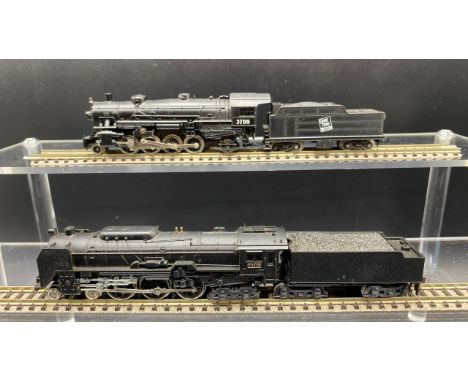 Two 'N' Gauge North American Outline Steam Locomotives, Tested Runners(300g)Kato 203M 4-6-4 Steam loco #C62 36 with Tender Bl