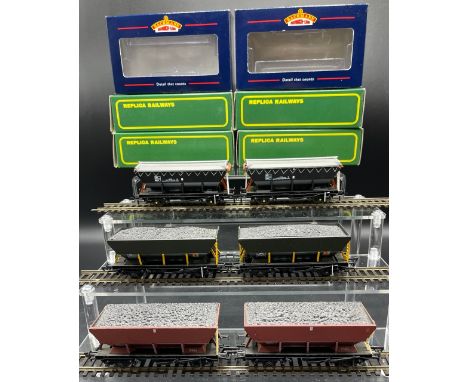 A rake of Six detailed OO gauge Boxed Hopper Wagons from Bachmann (2) and Replica Railways (4)(600g)Bachmann Branchline 33-57