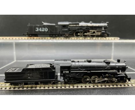 Two 'N' Gauge North American Outline Steam Locomotives, Tested Runners(200g)Atlas 2180 2-8-2 Loco Mikado GTW #3709 'Great Tru