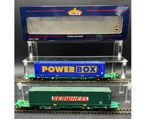 Bachmann Branchline 37-301 Intermodal bogie flat wagons 33 70 4938 713-3 in EWS green Livery with two 45ft. containersPWRU450