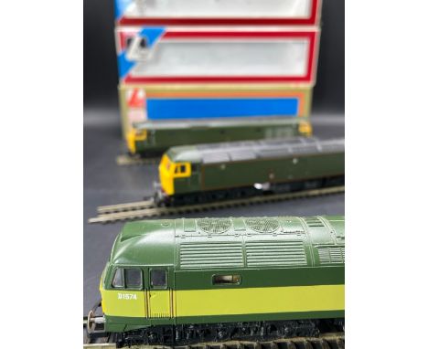 Three Lima Boxed Diesel/Electric Locomotives Tested Runners(1400g)Lima 205215 Class 47 in BR Green livery #D1574 Lima 205213 